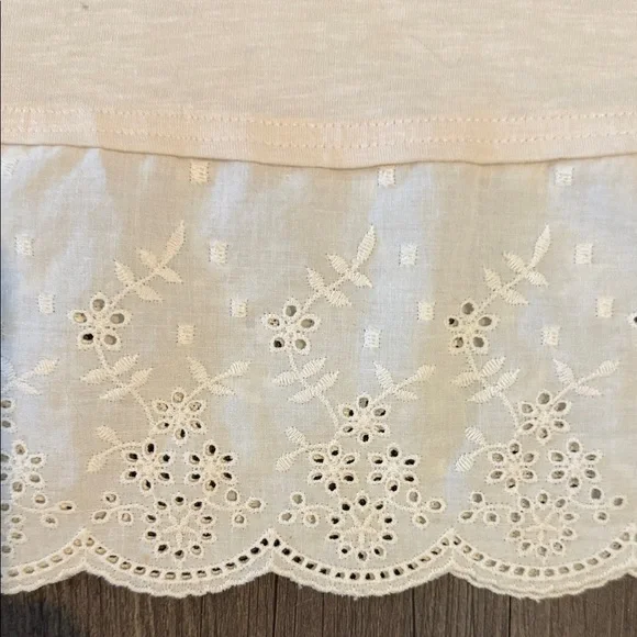 Altar'd State Cream Sleeveless slip extender with Eyelet Hem - Picture 4 of 7